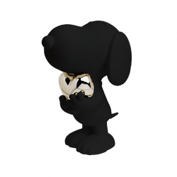 Snoopy Coeur noir & or - 27 cm