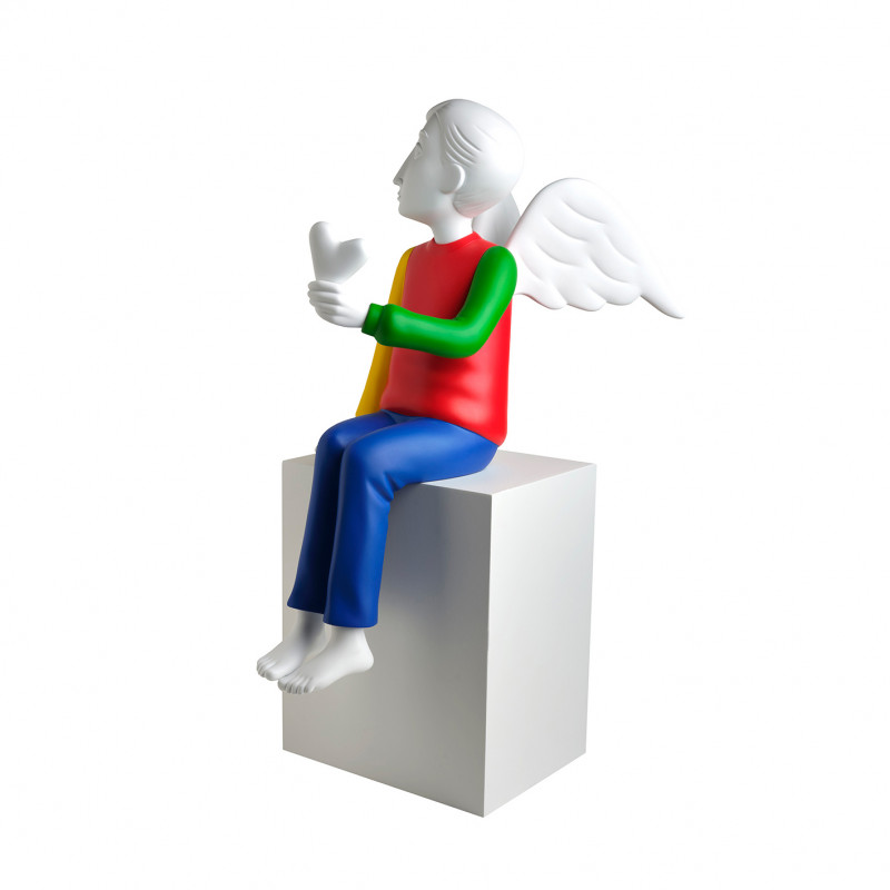 Sculpture L'Ange Gardien par J-C de Castelbajac 38 cm Multi et Blanc