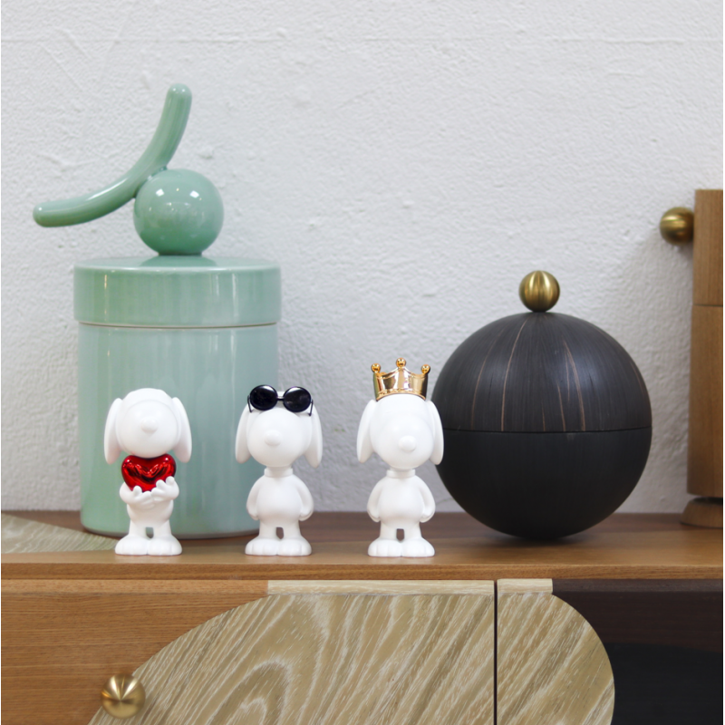 Snoopy XS Peanuts Figurine 12 cm Original Chromed Set of 3 Pieces