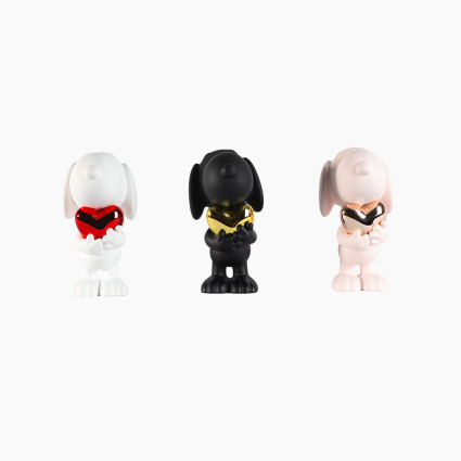 SET DE SNOOPY HEART - mat black & chromed gold / mat...