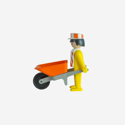 VINTAGE THE WORKER WITH HIS WHEELBARROW - SMALL 2